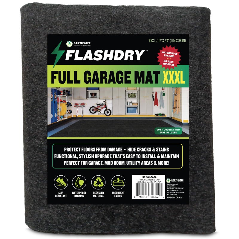 FLASHDRY Garage Floor Mat XXXL 17x74  Extra Large Waterproof Oil Spill Mat Under Car  Durable Absorbent Garage Rug Protects Floors from Spills Oil Leaks Tire Marks  Easy Clean Customizable